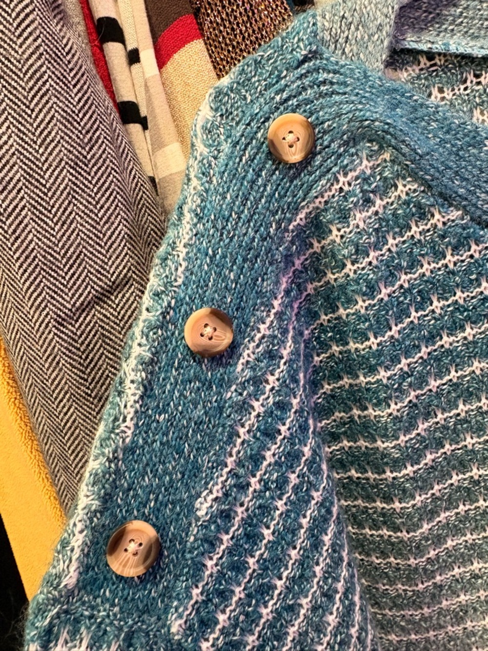 119. Cozy Teal Gradient Knit Top Women - Picture 3 of 5